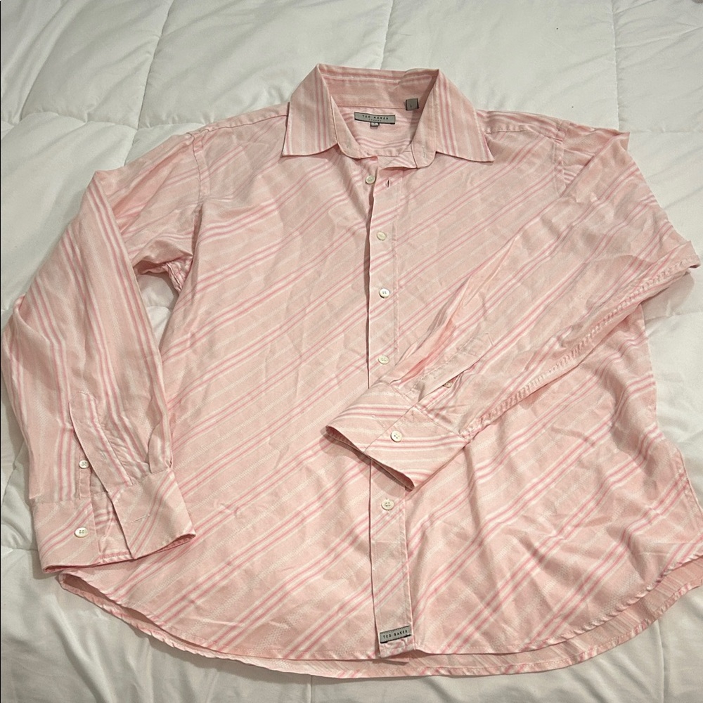 Ted Baker Light Pink Striped Men’s Dress Shirt